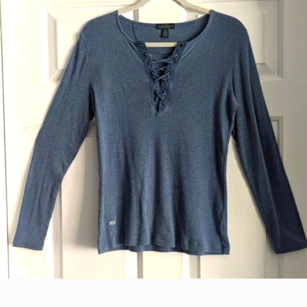 Ralph Lauren Top 100% cotton Long Sleeve Knit 👋 FINAL MARKDOWN CLOSET CLOSING - Picture 2 of 7